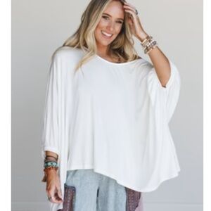 Elegant & Oversized, Boho White Women's Top Three Bird Nest NWOT